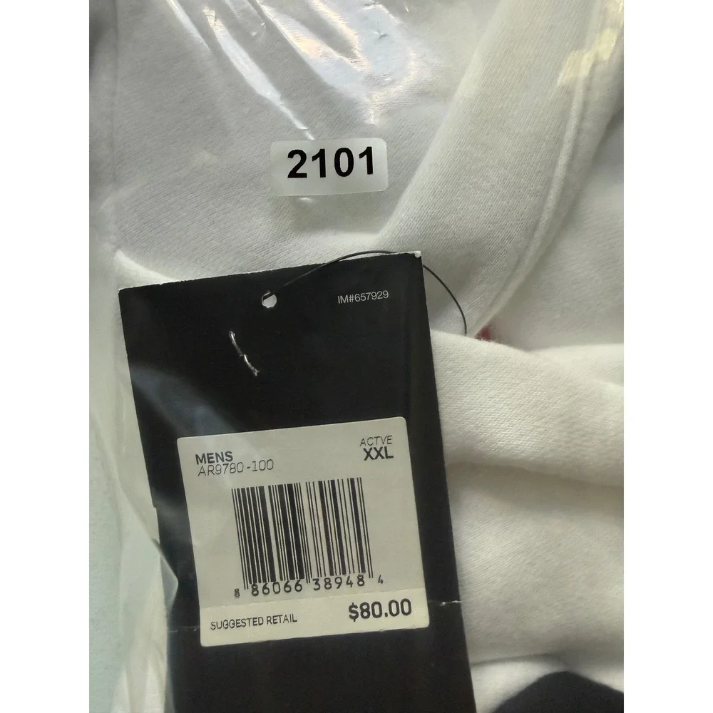 New Nike Air Jordan Jumpman Flight Fleece Hoodie AR9780-100 White Men's XXL NWT